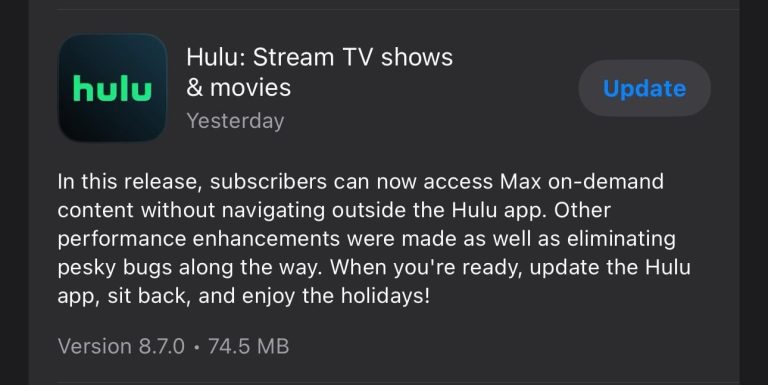 Update Hulu app