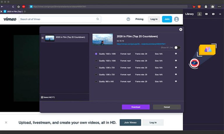 download vimeo videos with moyea 3