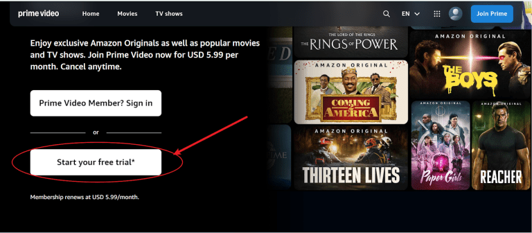Prime Video free trial