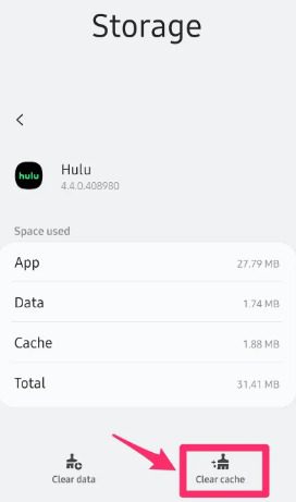 clear hulu app cache