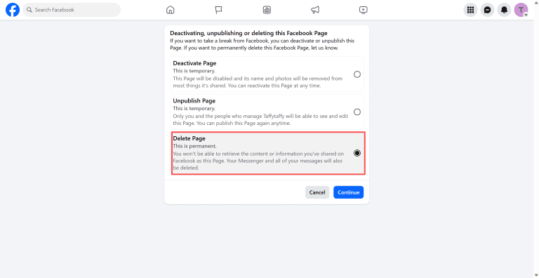 delete-facebook-page