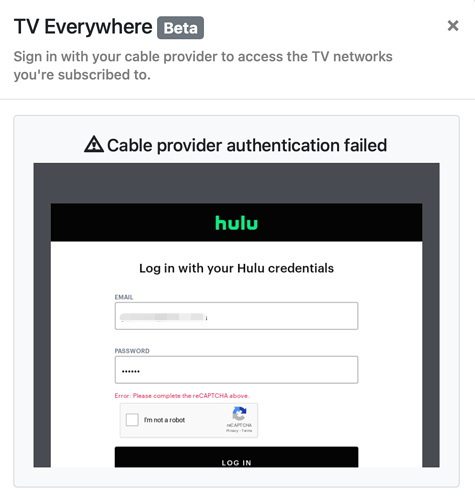 Hulu device authentication expired