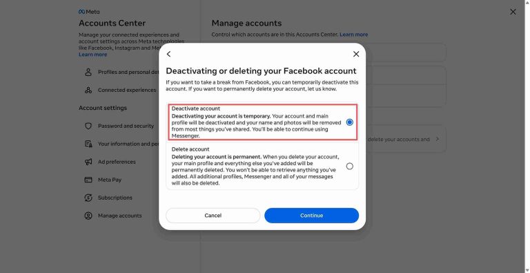 deactivate-facebook-account-broswer