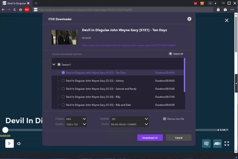 choose resolution in moyea downloader