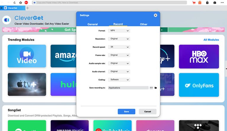 cleverget-recorder-settings