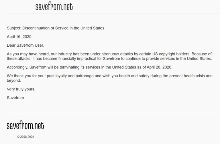 savefrom banned